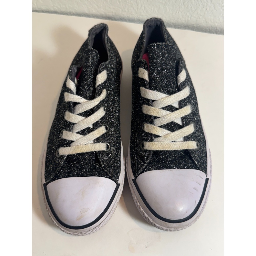 Airwalk Youth girls Glitter Skater shoes Lace up Black and White 13.5
